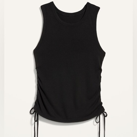 Side Cinched Black Women's Cropped Tank Top size Medium - Picture 1 of 5
